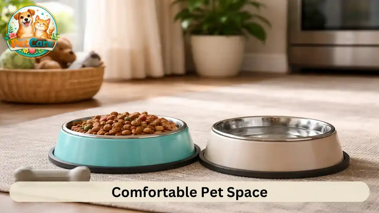 A clean and cozy resting area arranged for a pet inside a home