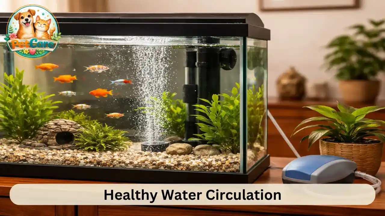 Aquarium air bubbles from filter system in a well-maintained fish tank